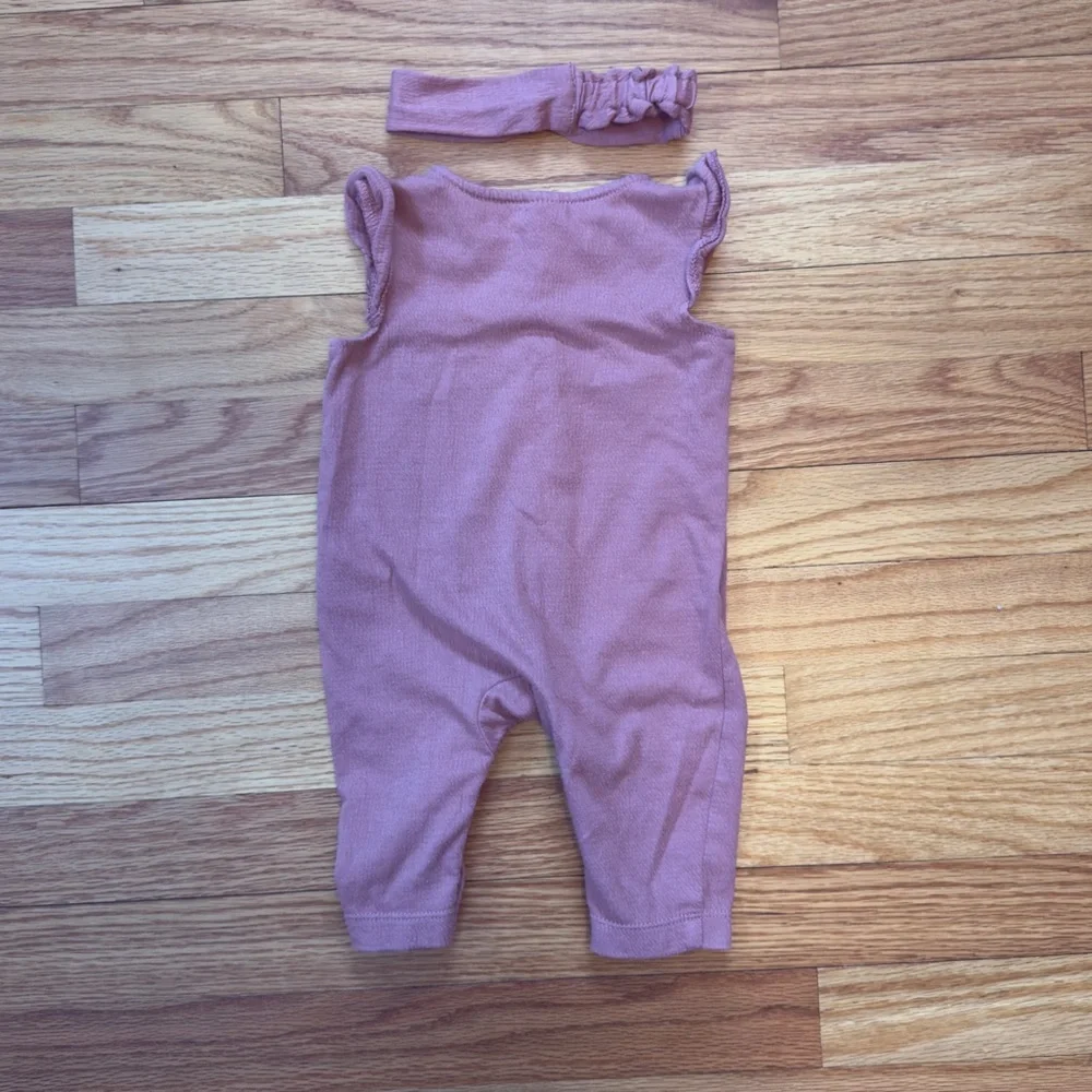 3 for $12 Carter's Dusty Pink Romper Baby Outfit with Headband Size 3 Month
